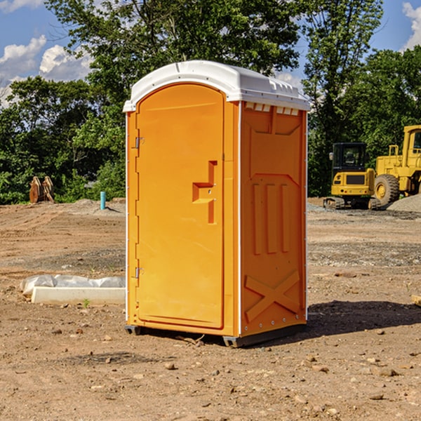 how often are the portable restrooms cleaned and serviced during a rental period in Bussey Iowa